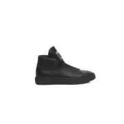 Hoge Top Leren Sneakers met Rubberen Zool Cerruti 1881 , Black , Heren