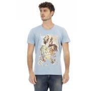 Korte Mouw Ronde Hals T-shirt Trussardi , Blue , Heren