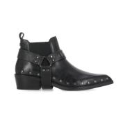 Studded Leren Dameslaarzen Cult , Black , Dames