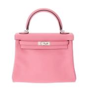 Pre-owned Leather handbags Hermès Vintage , Pink , Dames