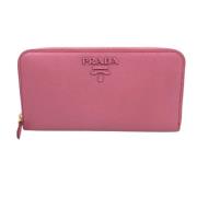 Pre-owned Leather wallets Prada Vintage , Pink , Dames