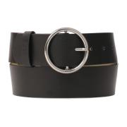 Zwarte brede riem met zilveren gesp Kazar , Black , Dames