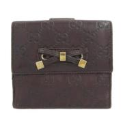 Pre-owned Leather wallets Gucci Vintage , Brown , Dames