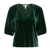 Stijlvolle Blouse met V-Hals Part Two , Green , Dames