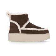 Bruine Suède Leren Shearling Laarzen Coccinelle , Brown , Dames