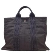 Pre-owned Canvas handbags Hermès Vintage , Gray , Dames