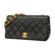 Pre-owned Leather wallets Chanel Vintage , Black , Dames