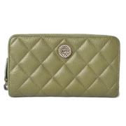 Pre-owned Leather wallets Chanel Vintage , Green , Dames