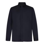 Blauwe Techno Wol Shirt Low Brand , Blue , Heren