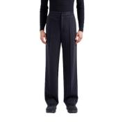 Navy Blue Broek Haak Rits Sluiting Emporio Armani , Blue , Heren