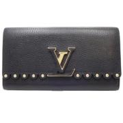 Pre-owned Leather wallets Louis Vuitton Vintage , Black , Dames