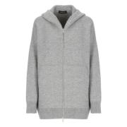 Grijze Wollen Hoodie met Pailletten Fabiana Filippi , Gray , Dames