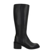 Zwarte leren ritslaarzen Chloé , Black , Dames