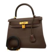 Pre-owned Leather handbags Hermès Vintage , Brown , Dames