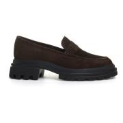 Bruine Suède Loafers Hogan , Brown , Dames