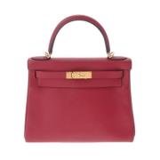 Pre-owned Leather handbags Hermès Vintage , Red , Dames