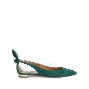 Groene Ballerina Schoenen Elegante Stijl Aquazzura , Green , Dames