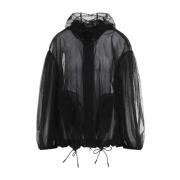 Zwarte Puff Mouw Parka met knoopsluiting Simone Rocha , Black , Dames