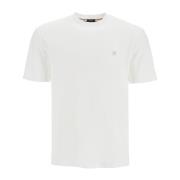 T-shirt met dubbel monogram patch Boss , White , Heren