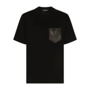 Leren Zak T-shirt Dolce & Gabbana , Black , Heren