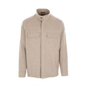 Beige Cashmere Overhemdjasje Ermenegildo Zegna , Beige , Heren