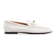 Witte Leren Loafers Elegante Instap Schoenen Tod's , White , Dames