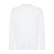 Witte Longsleeve Mock Neck Top Brunello Cucinelli , White , Heren