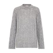 Grijze Kabeltrui Brunello Cucinelli , Gray , Dames