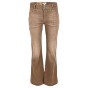 Wijde Pijp V-Front Jeans DNM Pure , Brown , Dames