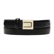 Smalle zwarte riem met ingebouwde gesp Kazar , Black , Dames