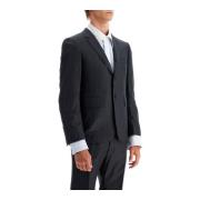 Pinstripe Wollen Single-Breasted Jas Thom Browne , Gray , Heren