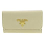 Pre-owned Leather key-holders Prada Vintage , White , Dames