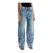 Vintage Wide-Legged Patchwork Jeans Haikure , Blue , Dames