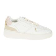 Witte Leren Sneaker met Ronde Neus Copenhagen Shoes , White , Dames