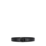 Zwart gladleren riem met logo Orciani , Black , Heren