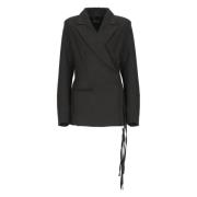 Zwarte wollen blazer met pieklapel Andrea Ya’aqov , Black , Dames