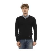 V-hals Knitwear Baldinini , Black , Heren