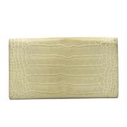 Pre-owned Leather wallets Hermès Vintage , Beige , Dames