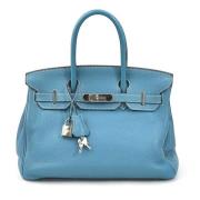 Pre-owned Leather handbags Hermès Vintage , Blue , Dames