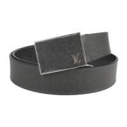 Pre-owned Leather belts Louis Vuitton Vintage , Black , Heren