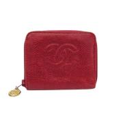 Pre-owned Leather wallets Chanel Vintage , Red , Dames