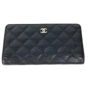 Pre-owned Leather wallets Chanel Vintage , Black , Dames