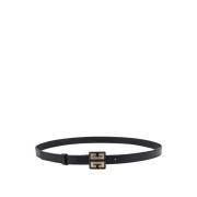 Zwarte leren riem met metalen gesp Givenchy , Black , Dames