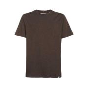 Geribbelde Katoenen Crew-Neck T-shirt Les Deux , Gray , Heren