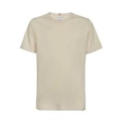 Katoenen Ribgebreide Crew T-Shirt Les Deux , Beige , Heren