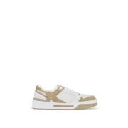 Mesh Sneakers met Suède Inzetstukken Dolce & Gabbana , White , Heren