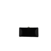 Zwarte Fluwelen Clutch met Gouden Hardware Rodo , Black , Dames