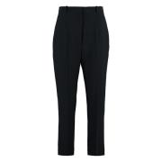 Crepe broek met rechte pijpen en zakken Alexander McQueen , Black , Da...