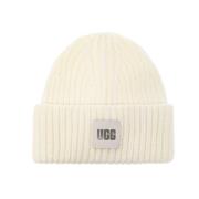 Beanie with logo patch UGG , Beige , Dames