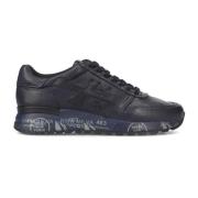 Blauw Leren Sneakers Verhogen Stijl Premiata , Black , Heren